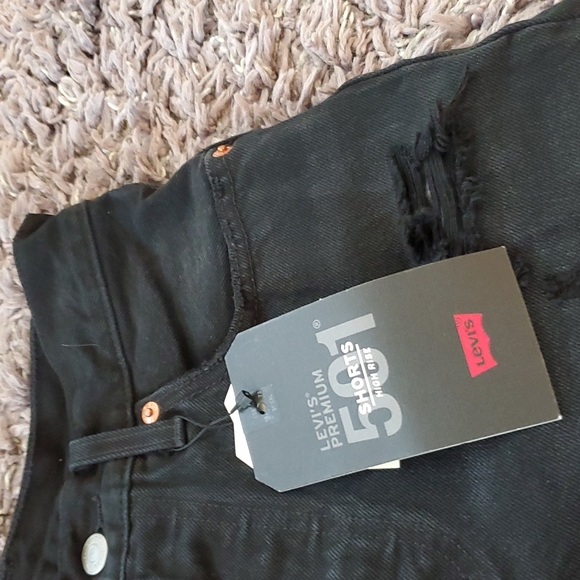 Levi's Premium 501 Distressed High Rise Jean Shorts - Picture 9 of 15